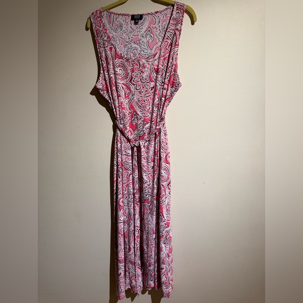 Jones New York Pink and White Abstract Dress